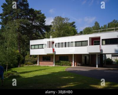 Le Homewood, Surrey. Maison moderniste conçue par Patrick Gwynne Banque D'Images