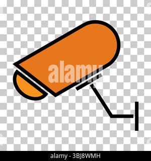 Icône de caméra de télévision en circuit fermé, alerte de protection vidéo CCTV, illustration vectorielle . Illustration de Vecteur