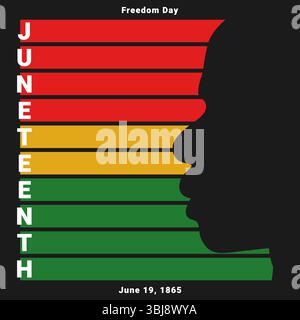 Illustration de couverture Junetenth avec silhouette d'homme noir Illustration de Vecteur