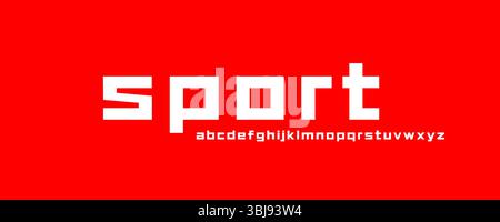 Police techno géométrique avec des lettres claires et audacieuses, style carré pointu évoque l'énergie, la puissance, le sport. Alphabet pour logos modernes, titres, branding, applications, UI Illustration de Vecteur