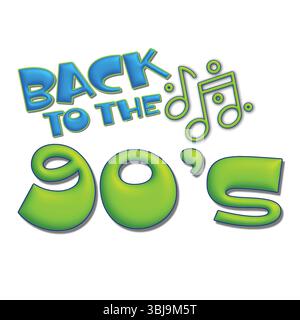 Retour aux années 90 Typography Text Effect – Editable Retro font style Lettering Template Design. Illustration de Vecteur