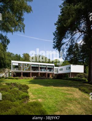 Le Homewood, Surrey. Maison moderniste conçue par Patrick Gwynne Banque D'Images