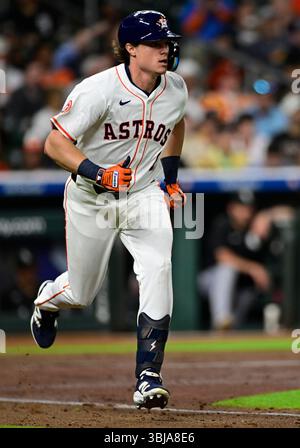 Jake Meyers (6 ans), le champion des Astros de Houston, s'arrête à droite en quatrième manche lors du match MLB entre les White Sox de Chicago et les Houston Banque D'Images