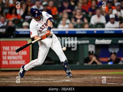 Jake Meyers (6 ans), le champion des Astros de Houston, s'arrête à droite en quatrième manche lors du match MLB entre les White Sox de Chicago et les Houston Banque D'Images