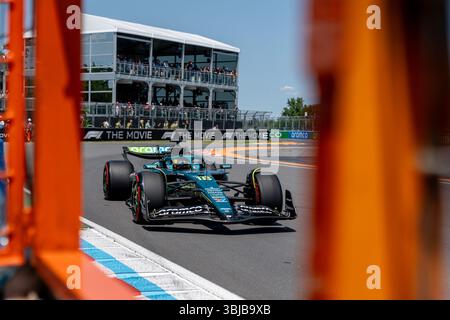 Montréal, Kanada. 14 juin 2025. Lance Stroll (Aston Martin Aramco Formula One Team, Kanada, #18) im AMR25, CAN, formel 1 Weltmeisterschaft, grand Prix von Kanada, circuit Gilles Villeneuve, Freies Training 3, saison 2025, 14.06.2025 Foto : Eibner-Pressefoto/Marcel Fischer crédit : dpa/Alamy Live News Banque D'Images