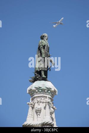 Statue de Vasco Da Gama. Place Afonso de Albuquerque, Belem, Portugal, Europe Banque D'Images