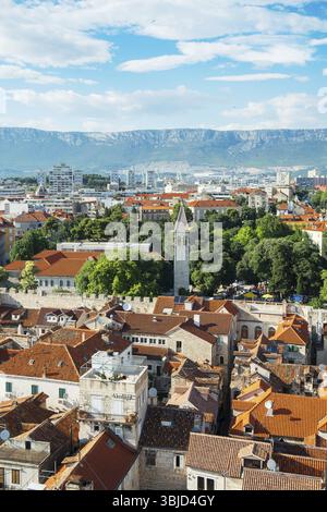 Vue sur la vieille ville de Split, Croatie, Europe Banque D'Images