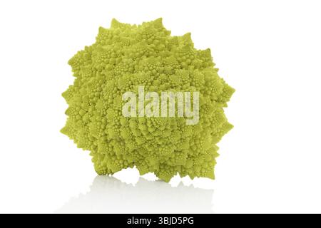 Brocoli Romanesco isolé sur fond blanc. Manger des légumes sains Banque D'Images