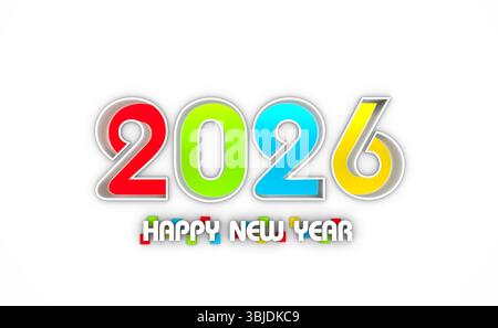Nouvelle année 2026 Creative Design concept - image 3D rendue Banque D'Images
