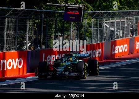 Montréal, Kanada. 14 juin 2025. Lance Stroll (Aston Martin Aramco Formula One Team, Kanada, #18) im AMR25, CAN, formel 1 Weltmeisterschaft, grand Prix von Kanada, circuit Gilles Villeneuve, qualifications, saison 2025, 14.06.2025 Foto : Eibner-Pressefoto/Marcel Fischer crédit : dpa/Alamy Live News Banque D'Images