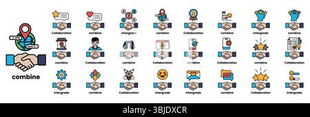 Un ensemble d'illustrations dans le concept des mains de personnes vérifiant les mains et les choses dans le style de l'art au trait Illustration de Vecteur