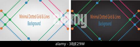 Vecteur d'arrière-plan d'affaires de grille et de lignes pointillées minimal, EPS de conception de présentation propre. Illustration de Vecteur