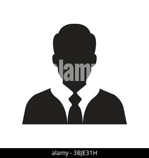Homme d'affaires Silhouette icône professionnel Avatar masculin symbole en costume Illustration de Vecteur