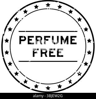 Grunge noir parfum libre mot rond timbre de sceau sur fond blanc Illustration de Vecteur