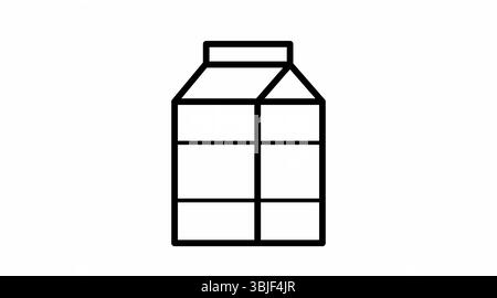 Icône Milk Box. Illustration simple noire et blanche modifiable isolée vectorielle d'une boîte de lait Illustration de Vecteur