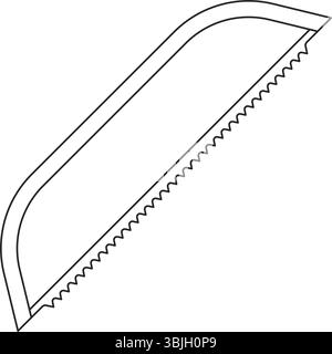 Outil de jardin d'élagage de scie à arc dans l'icône vectorielle de contour Illustration de Vecteur