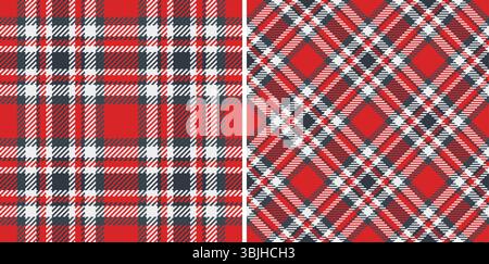 Motifs festifs à carreaux rouges, motif tartan classique. Idéal pour les arrière-plans de vacances, les imprimés textiles ou les thèmes hivernaux confortables. Tex polyvalent et accrocheur Illustration de Vecteur