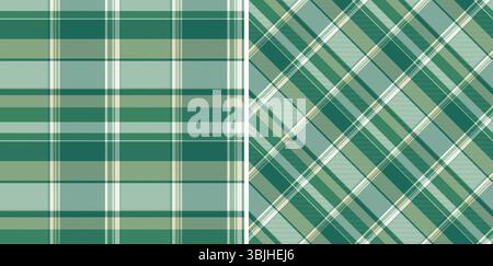 Ensemble de deux motifs écossais verts. Designs textiles classiques, polyvalents pour les arrière-plans, les tissus ou les thèmes festifs. Utilisation pour les projets numériques ou imprimés Illustration de Vecteur