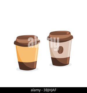 Illustration de tasses de café à emporter de vecteur Illustration de Vecteur