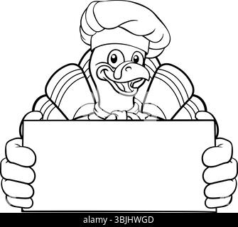 Turquie Thanksgiving Cartoon Bird Christmas Mascot Illustration de Vecteur