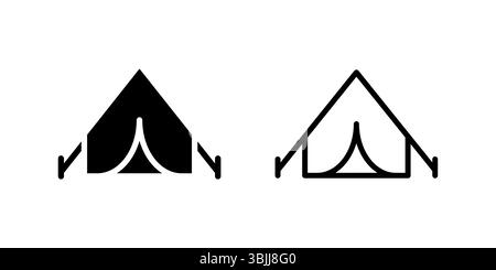 Jeu d'icônes de tente pour le camping, l'extérieur et les thèmes de conception liés à l'aventure Illustration de Vecteur