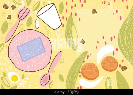 Une diffusion de recettes avec des ingrédients pour syrniki Illustration de Vecteur