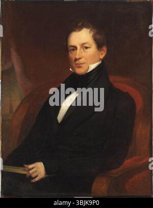 Le portrait à l'huile d'Edward Everett (1794–1865) de Bass Otis en 1847 capture le politicien et érudit de renom avec des détails raffinés. La peinture met en valeur l’héritage intellectuel et politique d’Everett au milieu du XIXe siècle. Banque D'Images