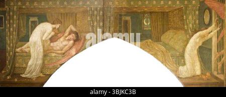 Burne-Jones, Edward ; Psyché, Holding the Lamp, regards sur Cupidon (Palace Green Murals) ; Birmingham Museums Trust ; http ://www.artuk.org/artworks/psyche-holding-the-lamp-gazes-at-cupid-palace-green-murals-33722 Banque D'Images