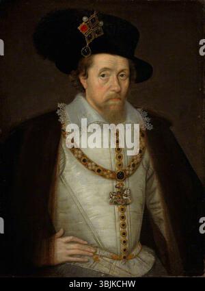 De Critz l'aîné, Jean ; Jacques VI et moi (1566-1625), roi d'Écosse (1567-1625), roi d'Angleterre et d'Irlande (1603-1625) ; Galeries nationales d'Écosse ; http ://www.artuk.org/artworks/james-vi-and-i-15661625-king-of-scotland-15671625-king-of-england-and-ireland-16031625-212220 Banque D'Images