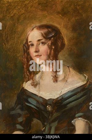 Portrait d'Elizabeth Singleton est une peinture à l'huile de William Etty, R.A. montrant une représentation détaillée et classique d'Elizabeth Singleton, reflétant le style d'Etty en capturant l'essence du sujet. Banque D'Images