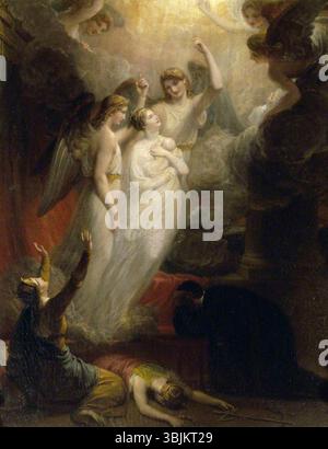 Howard, Henry ; L'apothéose de la princesse Charlotte Augusta (1796-1817), princesse de Galles ; National Trust, Petworth House ; http ://www.artuk.org/artworks/the-apotheosis-of-princess-charlotte-augusta-17961817-princess-of-wales-219671 Banque D'Images