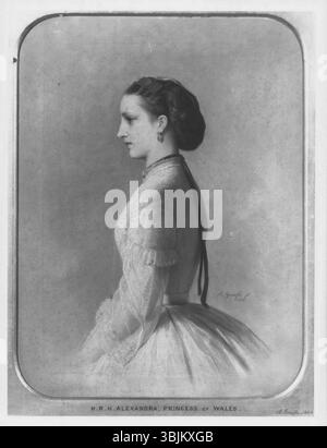 Alexandra, princesse de Galles d'Albert Graefle, peinte en 1864, incarne Alexandra, la future reine du Royaume-Uni. L'huile sur toile capture son comportement et sa grâce royale pendant son temps en tant que princesse de Galles. Banque D'Images