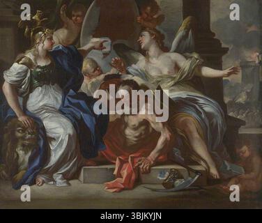 Solimena, Francesco ; an Allegory of Louis XIV ; The National Gallery, Londres ; http ://www.artuk.org/artworks/an-allegory-of-louis-xiv-114271 Banque D'Images