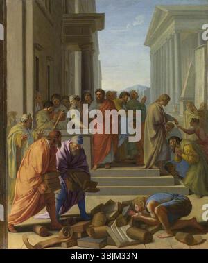 Le sueur, Eustache ; Saint Paul prêchant à Éphèse ; la National Gallery, Londres ; http ://www.artuk.org/artworks/saint-paul-preaching-at-ephesus-115220 Banque D'Images