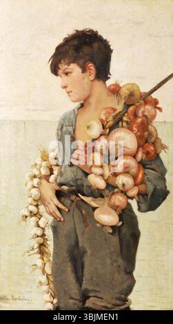 Montalba, Hilda ; A Venetian Boy Onion-Seller ; National Trust, Tatton Park ; http ://www.artuk.org/artworks/a-venetian-boy-onion-seller-131377 Banque D'Images