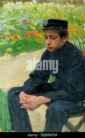 Wojciech Weiss (1875-1950) peint Student en 1897. Cette huile sur toile représente une figure étudiante, caractéristique du style de Weiss et de la scène artistique polonaise au tournant du XXe siècle. Banque D'Images
