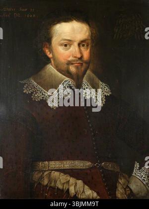 Gheeraerts le jeune, Marcus ; Portrait of an Unknown Gentleman, âgé de 35 ans, avec la devise 'Humilior Melior' ; National Trust, Erddig ; http ://www.artuk.org/artworks/portrait-of-an-unknown-gentleman-aged-35-with-the-motto-humilior-melior-100093 Banque D'Images
