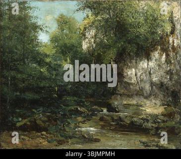 Courbet, Gustave ; les rives d'un ruisseau ; Musée Ashmolean d'Art et d'Archéologie ; http ://www.artuk.org/artworks/the-banks-of-a-stream-141872 Banque D'Images