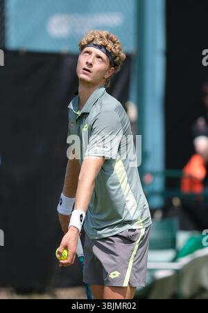 Nottingham, Royaume-Uni. 16 juin 2025. Nottingham Tennis Centre Nottingham, Angleterre - 16 juin : Martin Landaluce lors du match de la première ronde du Lexus Nottingham Tennis Open le 16 juin 2025 à Nottingham, Angleterre (Paul Bonser/SPP) crédit : SPP Sport Press photo. /Alamy Live News Banque D'Images