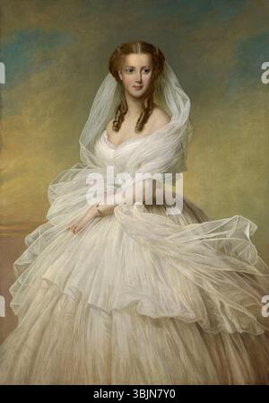 Le portrait de Richard Lauchert de la reine Alexandra (1844-1925) la montre comme princesse de Galles entre 1862 et 1863. Cette peinture à l'huile capture son élégance, son expression serrée et sa tenue royale, incarnant son statut au sein de la famille royale britannique. Banque D'Images