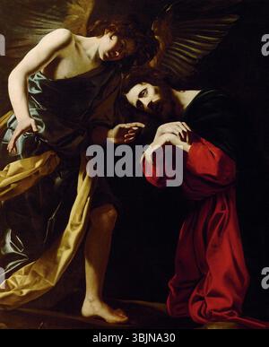 Christus am Ölberg (1617) de Giovanni Battista Caracciolo représente Jésus dans le jardin de Gethsémani, exprimant sa peur et son agonie avant sa crucifixion. La peinture à l'huile capture une profondeur émotionnelle intense typique des religieux baroques compris Banque D'Images