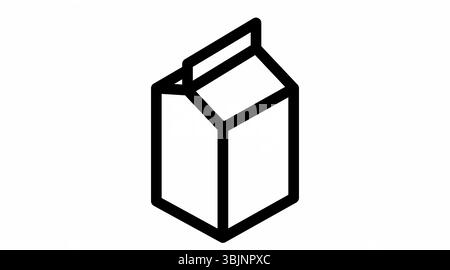 Icône Milk Box. Illustration simple noire et blanche modifiable isolée vectorielle d'une boîte de lait Illustration de Vecteur