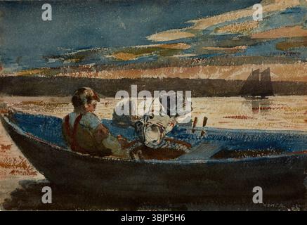 'Le Chabot' est une aquarelle de Winslow Homer (1836-1910), créée en 1880. Il représente l'interaction d'un pêcheur avec la mer et présente le poisson Chabot, mettant en valeur la maîtrise d'Homère dans la capture du monde naturel. Banque D'Images