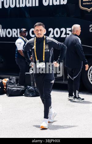 Atlanta, Géorgie, États-Unis. 16 juin 2025. Marky Delgado (8 ans) du Los Angeles Football Club arrive au stade avant le match de la Coupe du monde des clubs de la FIFA contre le Chelsea FC au Mercedes-Benz Stadium. (Crédit image : © Malachi Gabriel/ZUMA Press Wire) USAGE ÉDITORIAL SEULEMENT ! Non destiné à UN USAGE commercial ! Crédit : ZUMA Press, Inc/Alamy Live News Banque D'Images