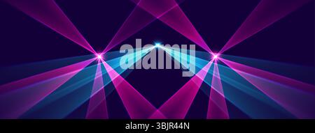 Rayons laser ou faisceaux, lignes de néon brillantes, fond futuriste lumineux Illustration de Vecteur