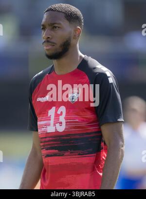 San Jose, Californie, États-Unis. 15 juin 2025. Tyrese Spicer #13 de Trinité-et-Tobago lors du match du Groupe d de la CONCACAF Gold Cup 2025 entre Trinité-et-Tobago et les États-Unis à PayPal Park. Le 15 juin 2025 à San Jose, Californie. (Crédit image : © Ismael Sanchez Garcia/eyepix via ZUMA Press Wire) USAGE ÉDITORIAL SEULEMENT ! Non destiné à UN USAGE commercial ! Banque D'Images