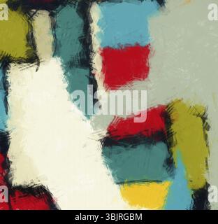 Abstrait art coups de pinceau fond de modèle de mélange de couleurs, texture de canevas appliquée Banque D'Images