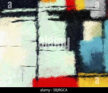 Abstrait art coups de pinceau fond de modèle de mélange de couleurs, texture de canevas appliquée Banque D'Images