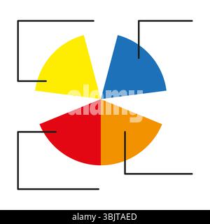 Graphique circulaire coloré. Vecteur de visualisation de données. Représentation graphique statistique. Diagramme d'analyse d'entreprise. Illustration de Vecteur