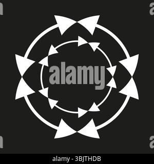Icône de cercle de flèche. Symbole de flèche rotative. Vecteur de mouvement de boucle. Motif de direction circulaire Illustration de Vecteur